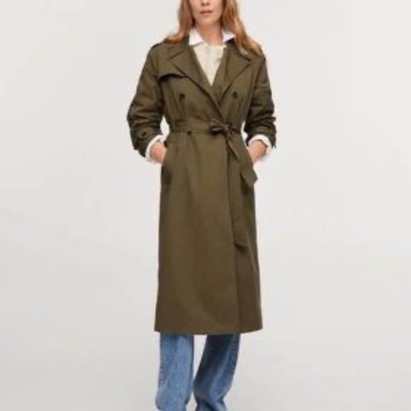 (New) Mango Cotton Classic Trench Coat - Size XS - Picture 8 of 8